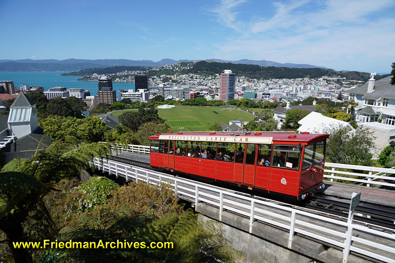tourist,attraction,holiday,vacation,new zealand,cable car,train,sightseeing,clear day,view,city,